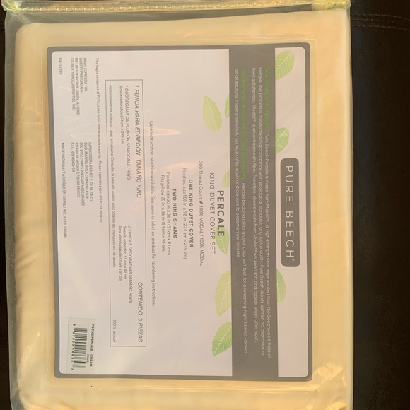 Pure Beech Bedding Pure Beech King Duvet Cover 3 Piece Set 0 Modal Cream Color Eco Friendly